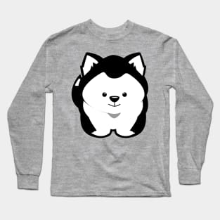 Husky Puppy Black Long Sleeve T-Shirt